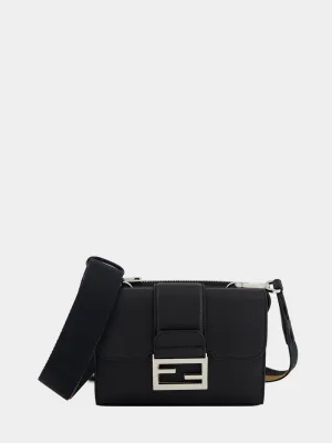Double Baguette Black Leather Bag