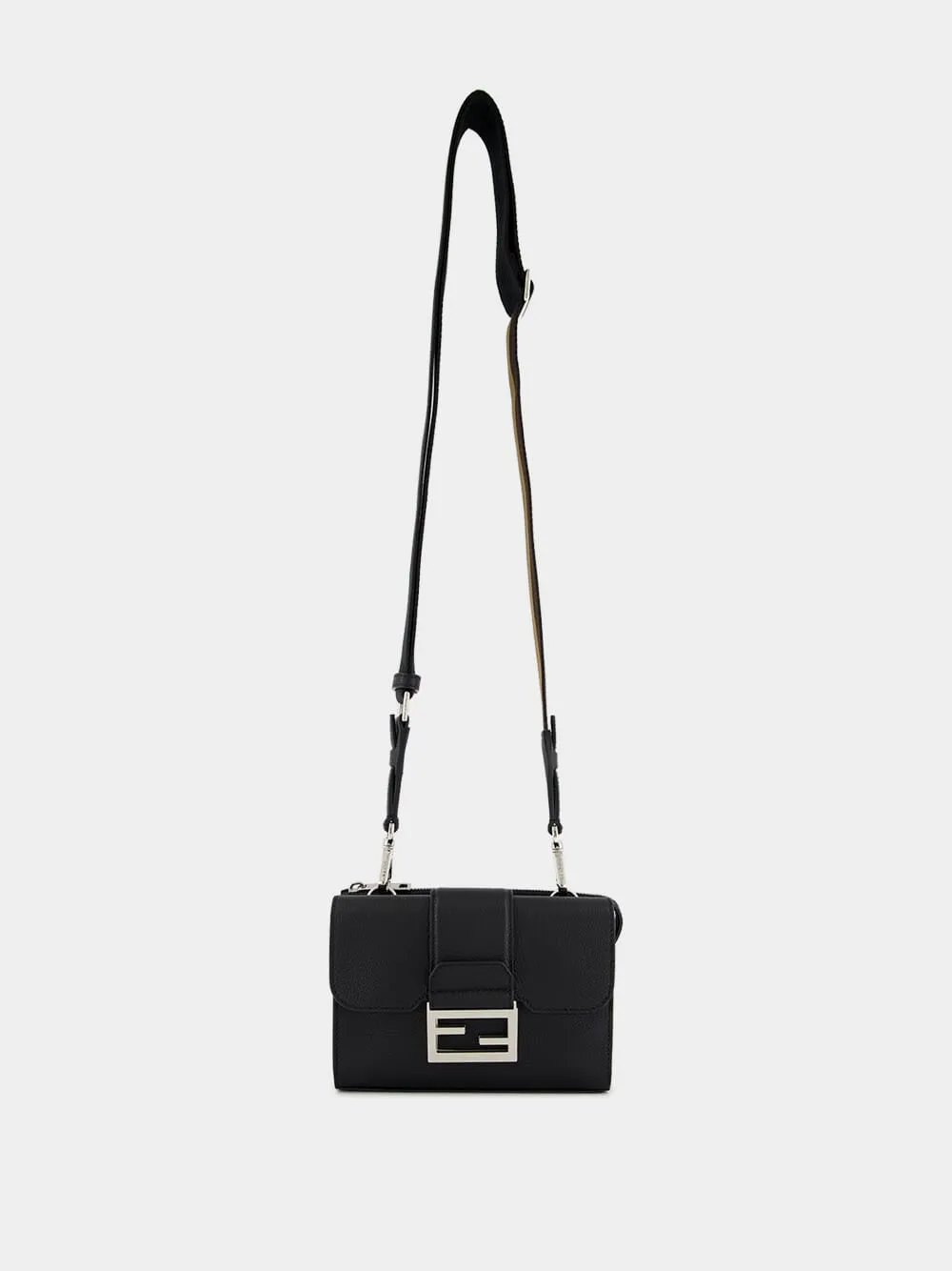Double Baguette Black Leather Bag