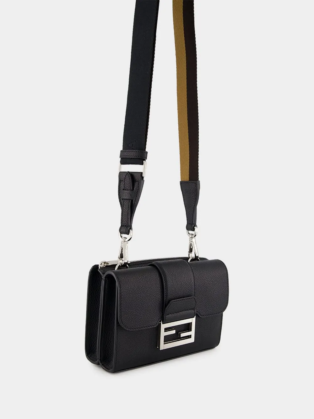 Double Baguette Black Leather Bag