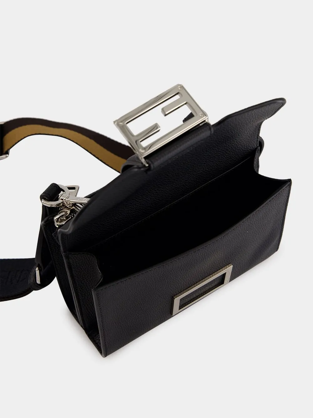 Double Baguette Black Leather Bag