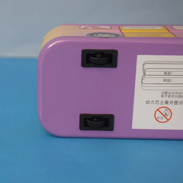 Double Decker Mermaid and Bei jing Bus Shape Pencil Box With String Operated Wheels Geometry Box (Price For 1 Piece)