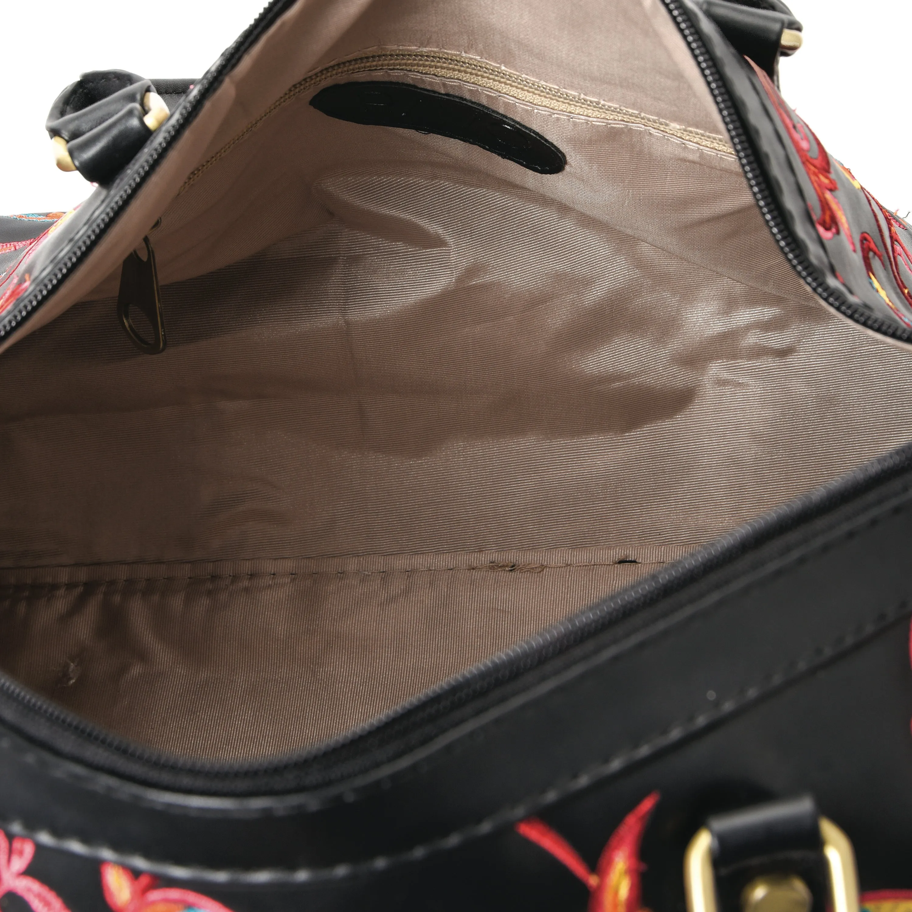 Duffle Bag Leather  Indian Black with multi colored