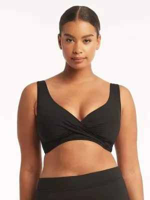 Eco Essentials Cross Front Bra In Black