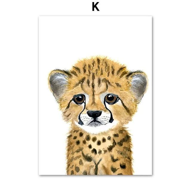 Elephant Zebra Fox Rabbit Bear Owl Giraffe Wall Art