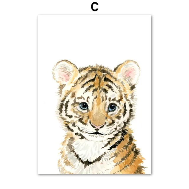 Elephant Zebra Fox Rabbit Bear Owl Giraffe Wall Art