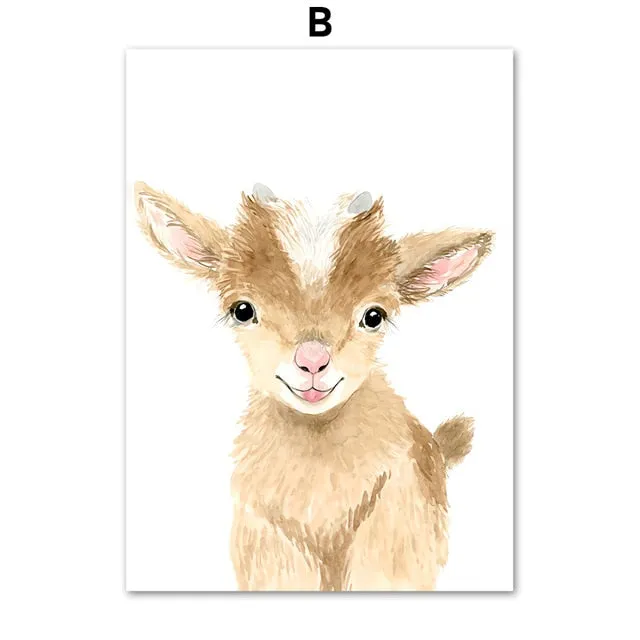 Elephant Zebra Fox Rabbit Bear Owl Giraffe Wall Art