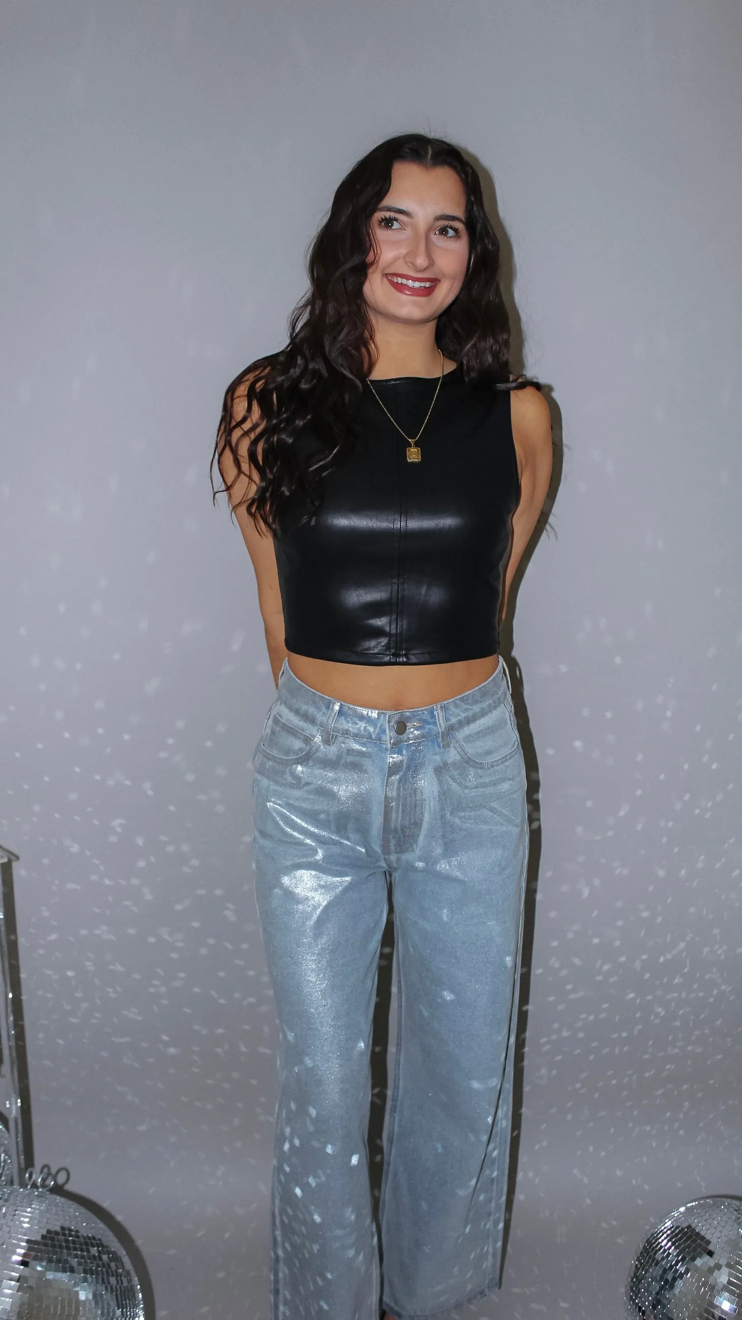 Elevate Black Leather Top