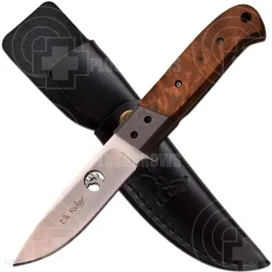 Elk Ridge Burlwood 8" Hunter Fixed Bladed Hunting Knife ER-553BR