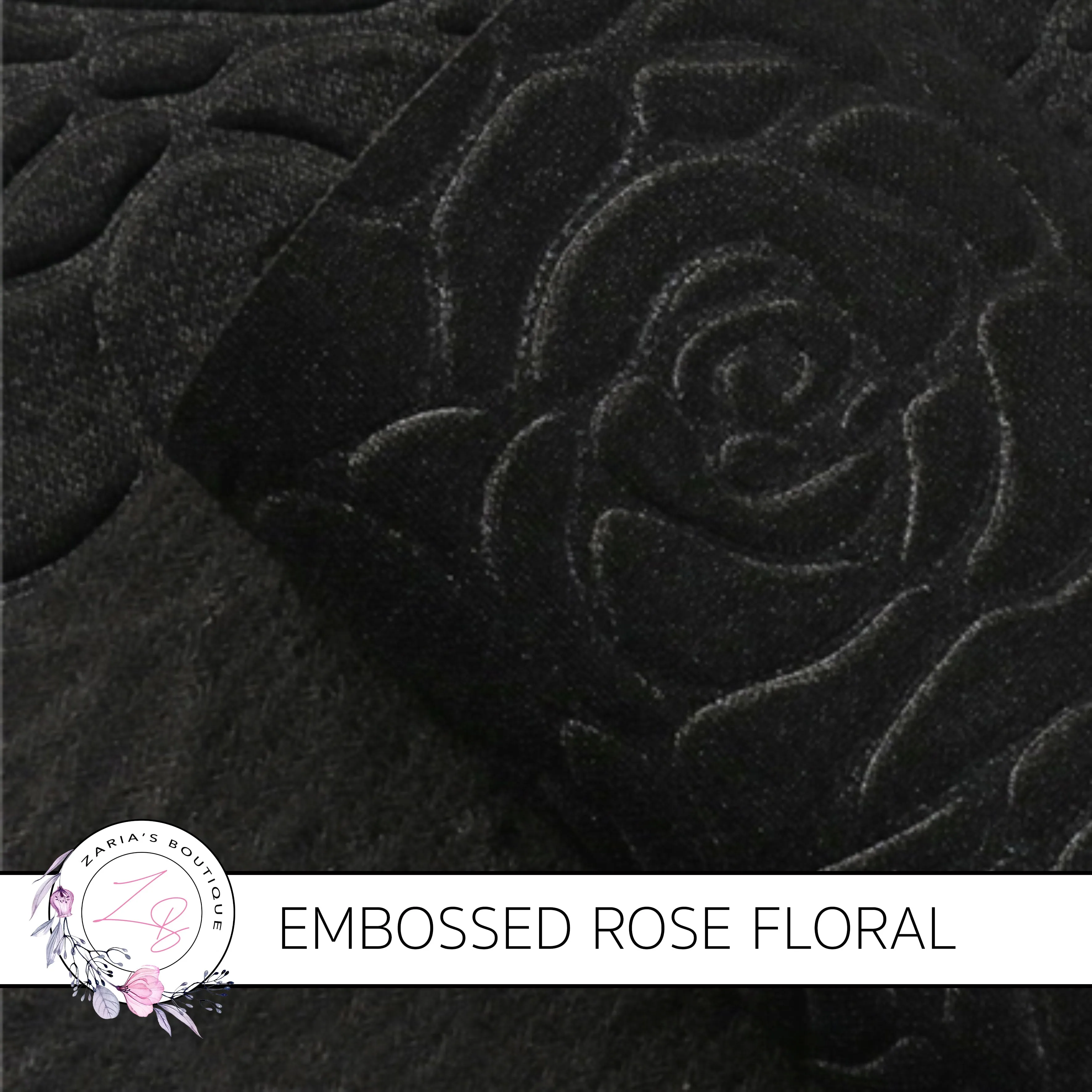 Embossed Black Rose Floral  ~ 0.90mm