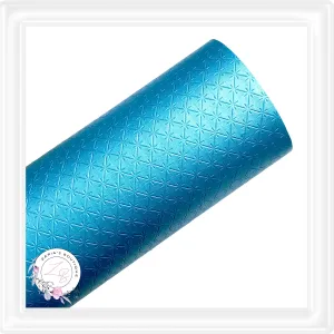 Embossed Snowflakes ~ Blue Vegan Faux Leather Fabric Sheets