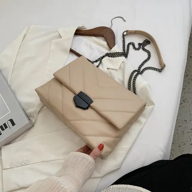 Embroidery Thread Small PU Leather Crossbody Bags for Women