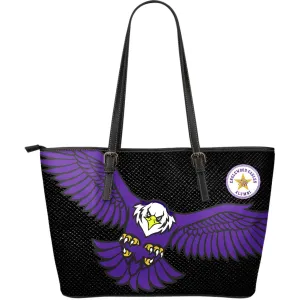 Englewood Large Leather Print Tote-01 Black