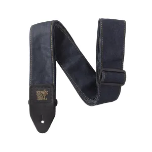 Ernie Ball Denim Guitar Strap, Indigo w/ Tan Stitching