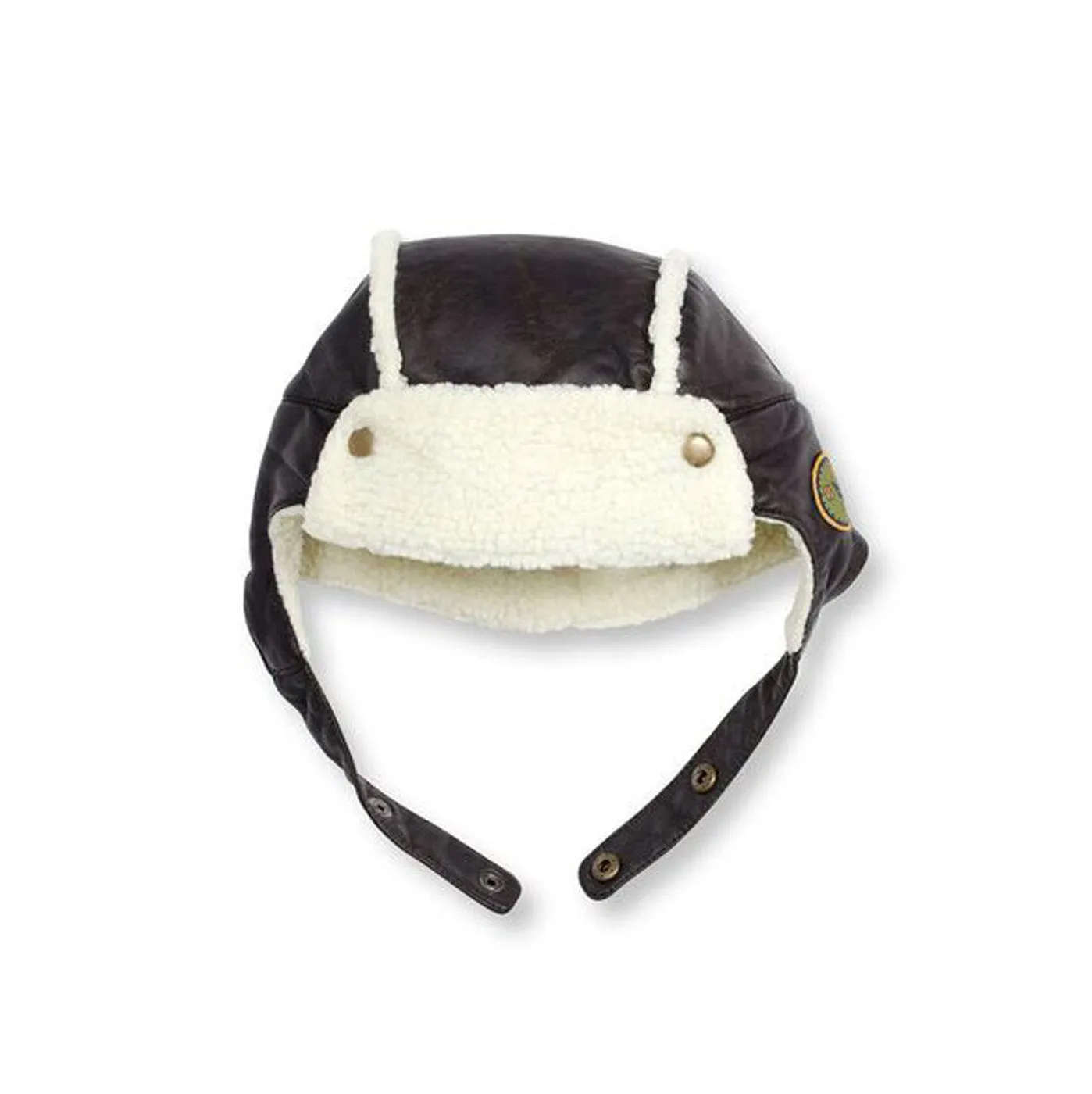 Espresso Faux Leather Aviator Cap