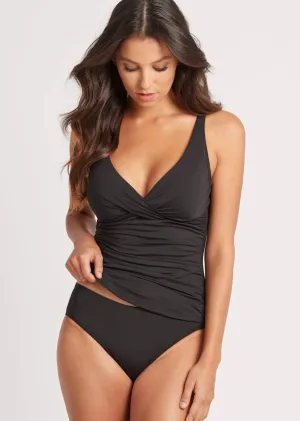 ESSENTIALS CROSS FRONT SINGLET- Black