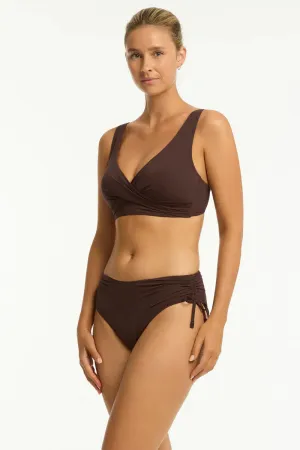 Essentials Edit Cross Front Multifit Bra Top Cocoa