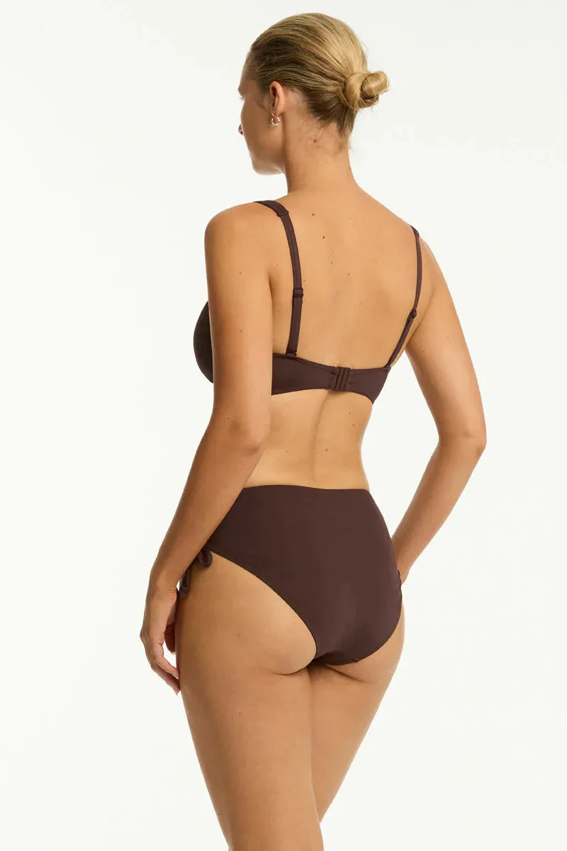 Essentials Edit Cross Front Multifit Bra Top Cocoa