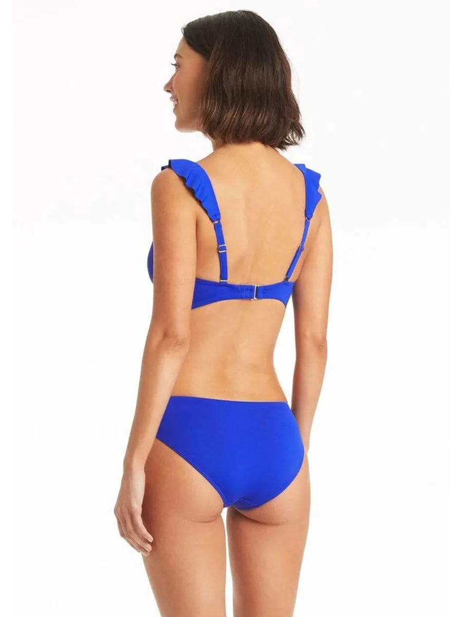 Essentials Frill Bra Top in Cobalt