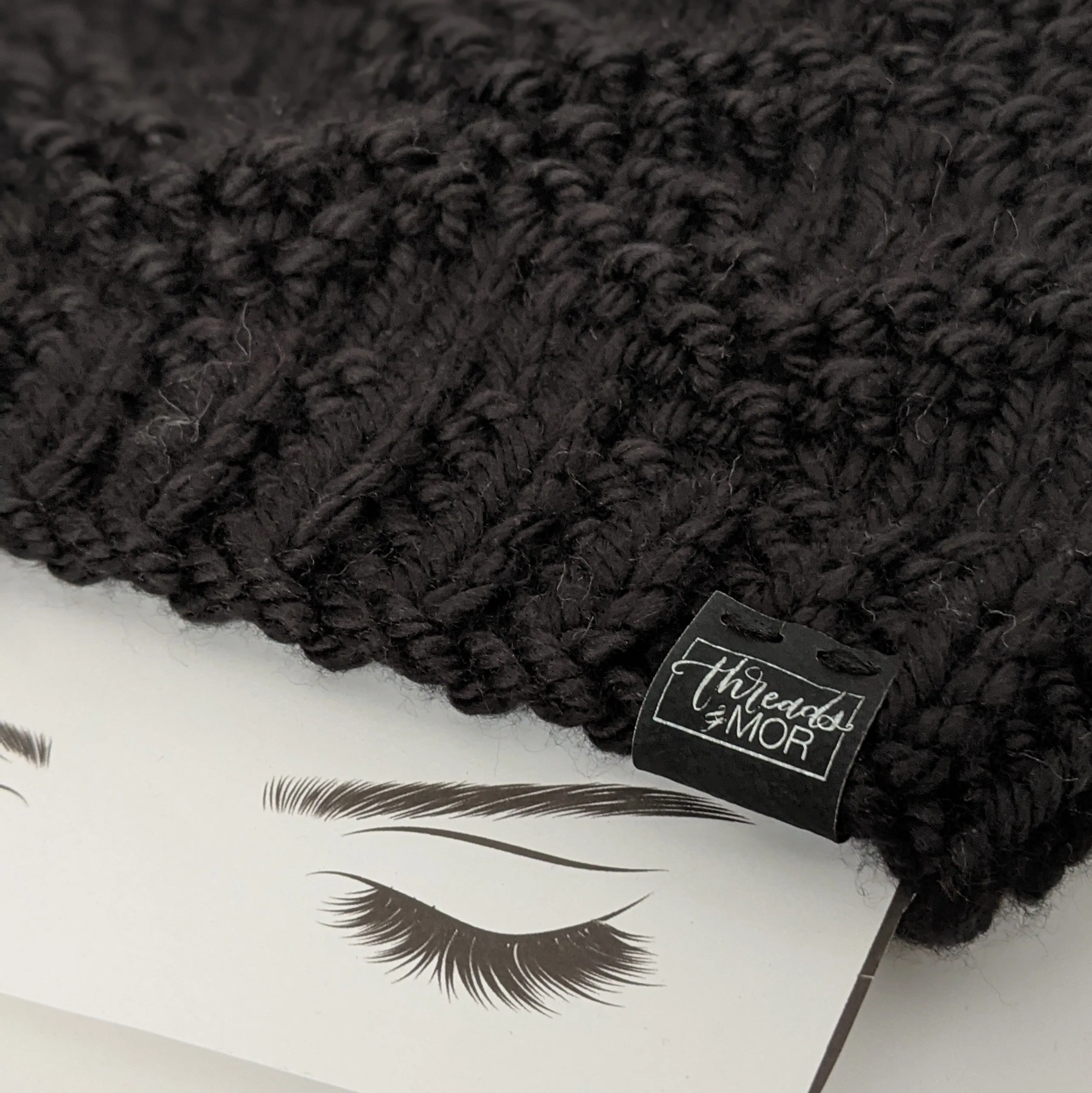 Etta Black Knit Beanie Hat
