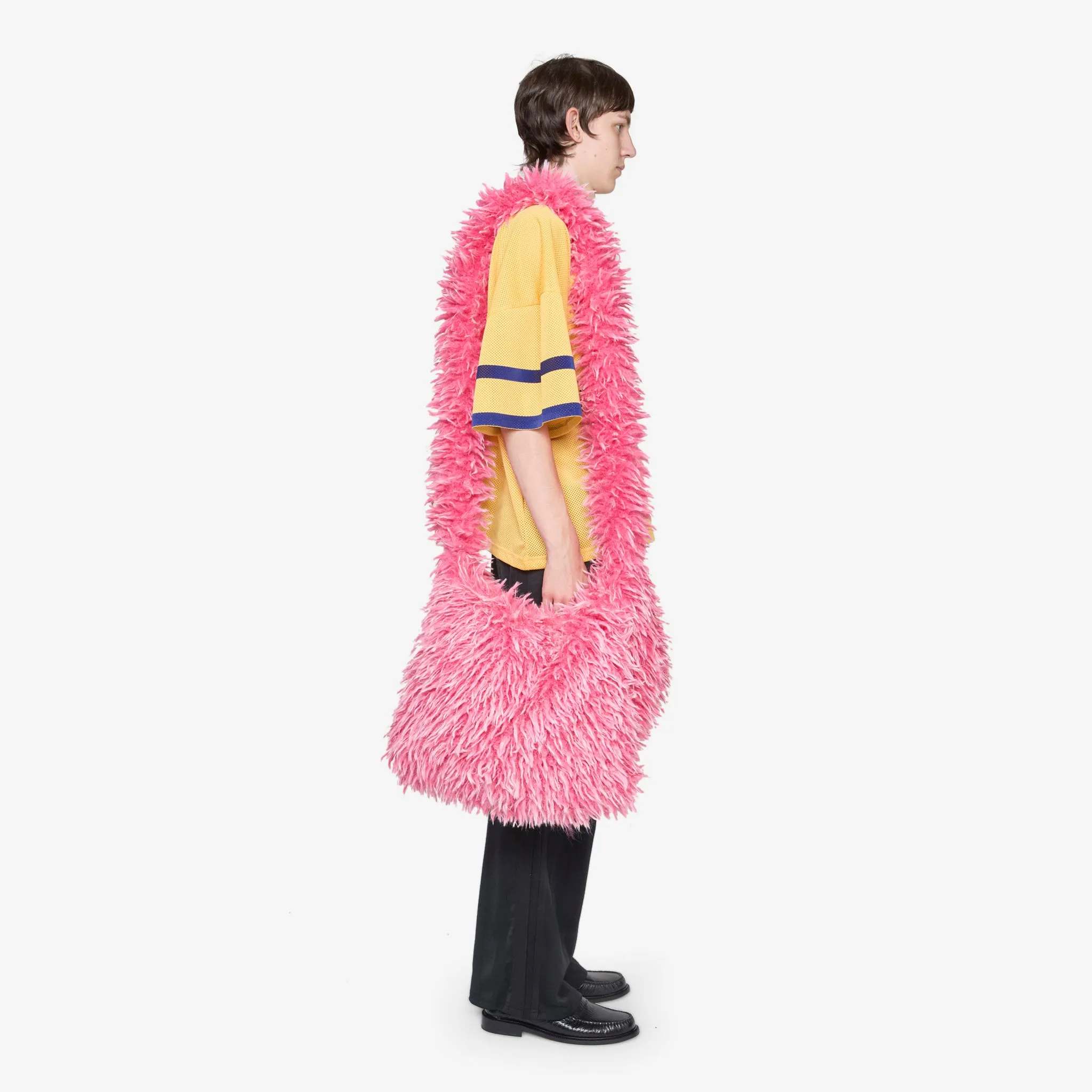 Faux Fur Messenger Bag Pink