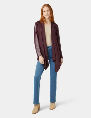 Faux Leather Cardigan