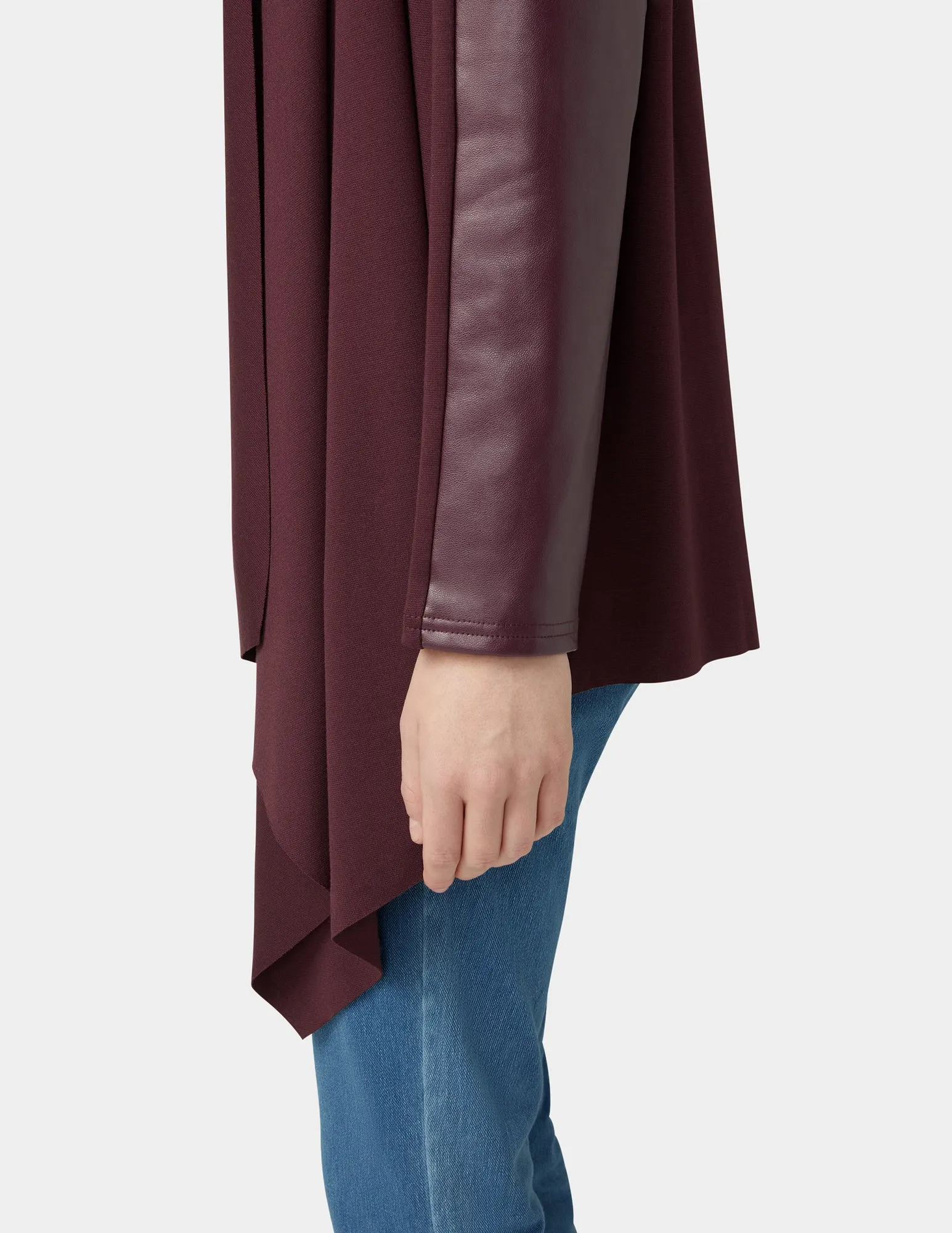 Faux Leather Cardigan