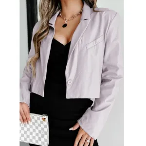 Faux Leather Crop Jacket