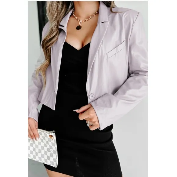 Faux Leather Crop Jacket