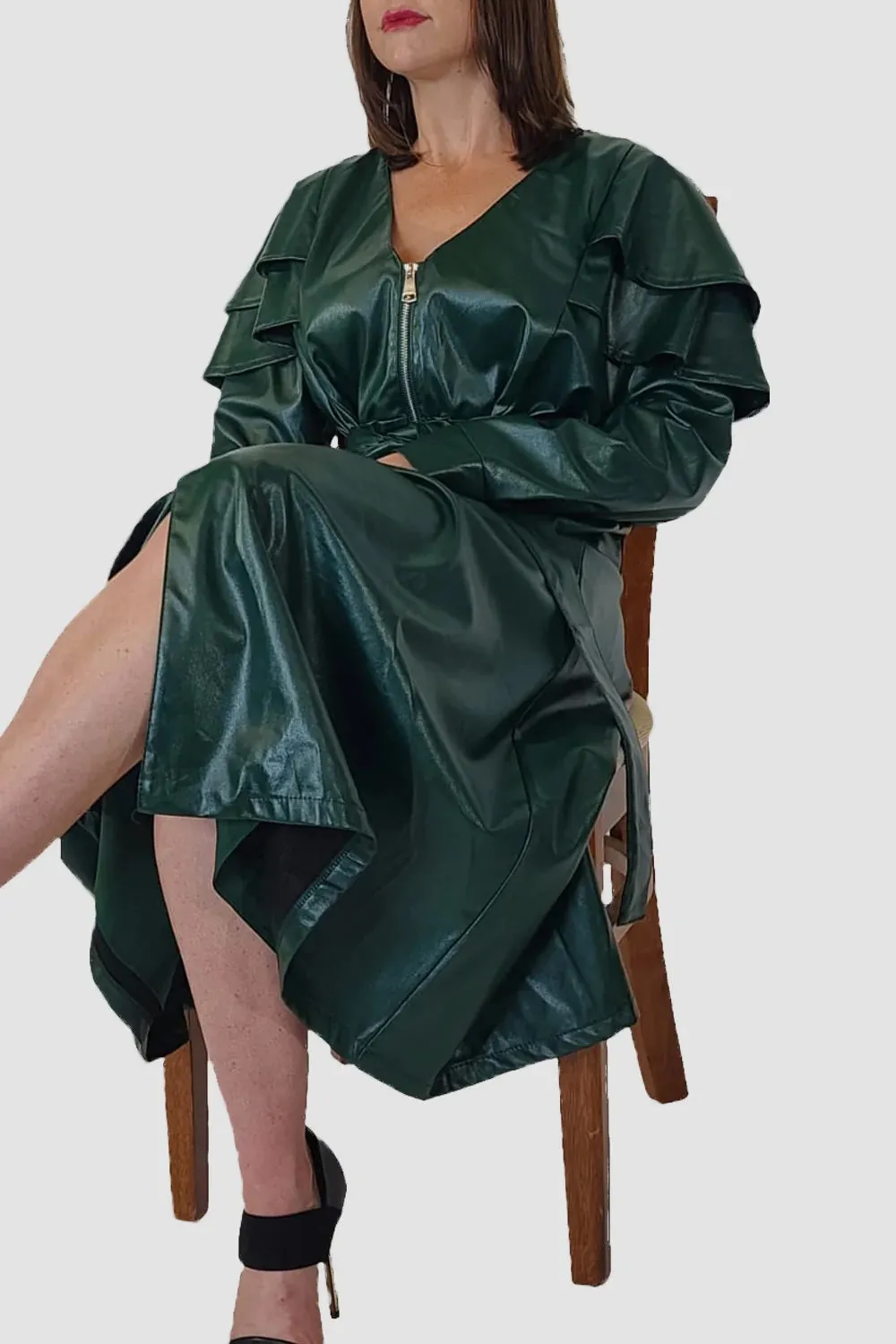 Faux Leather Dress