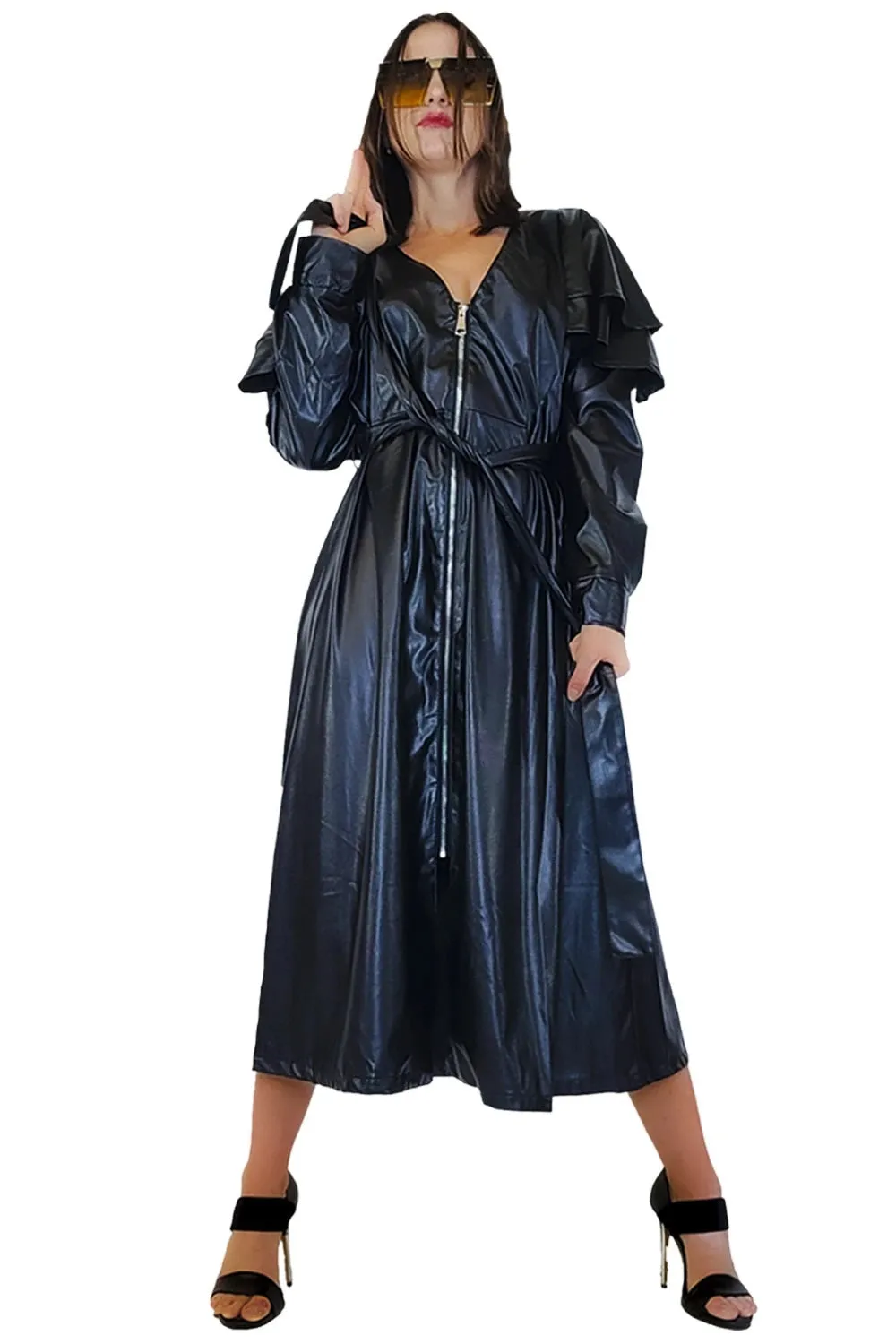 Faux Leather Dress