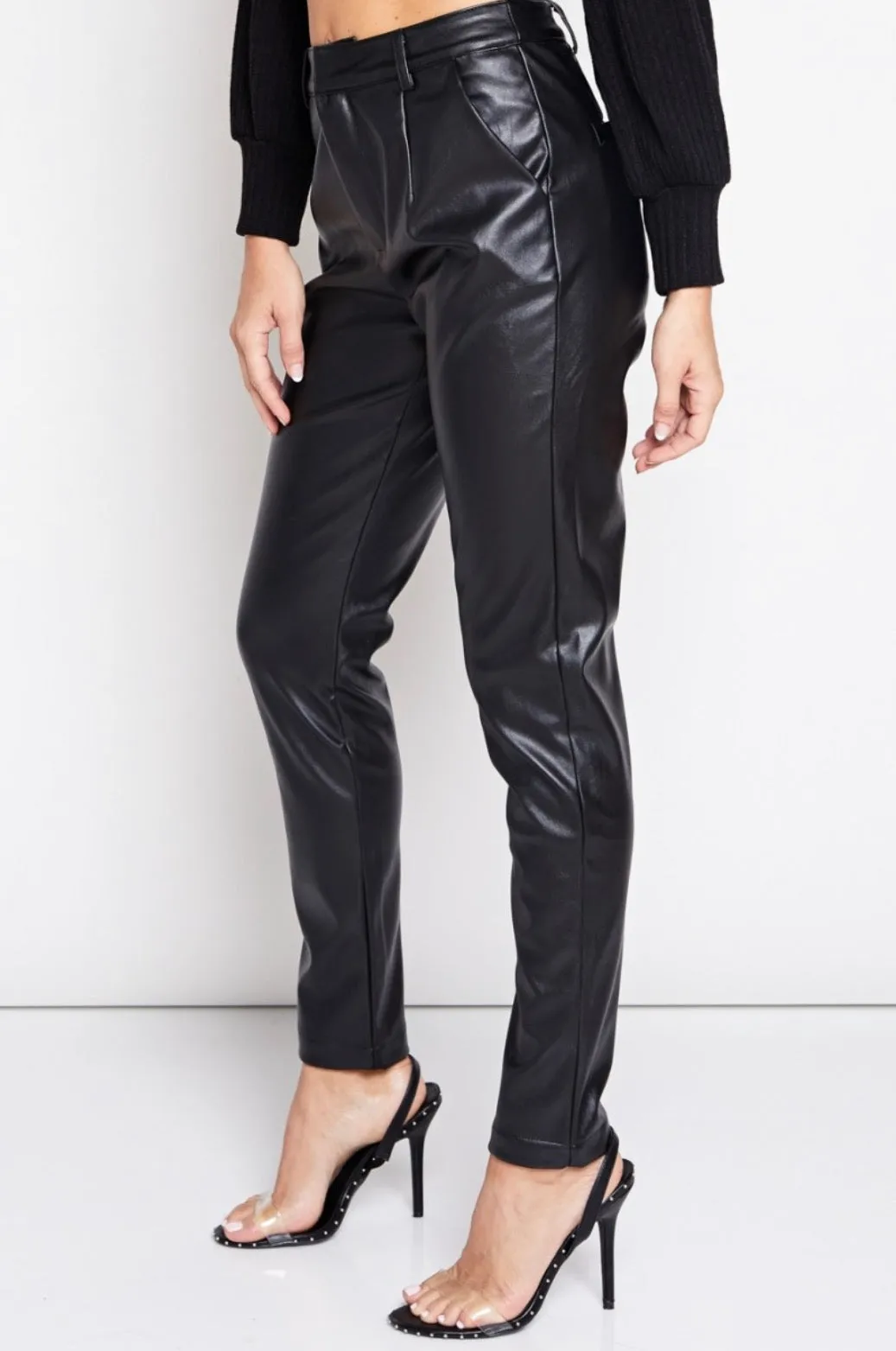 Faux Leather Four Pocket Pants