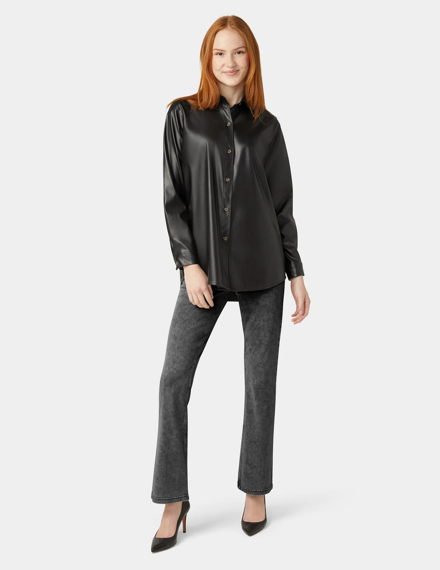 Faux Leather Shirt