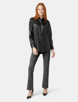 Faux Leather Shirt