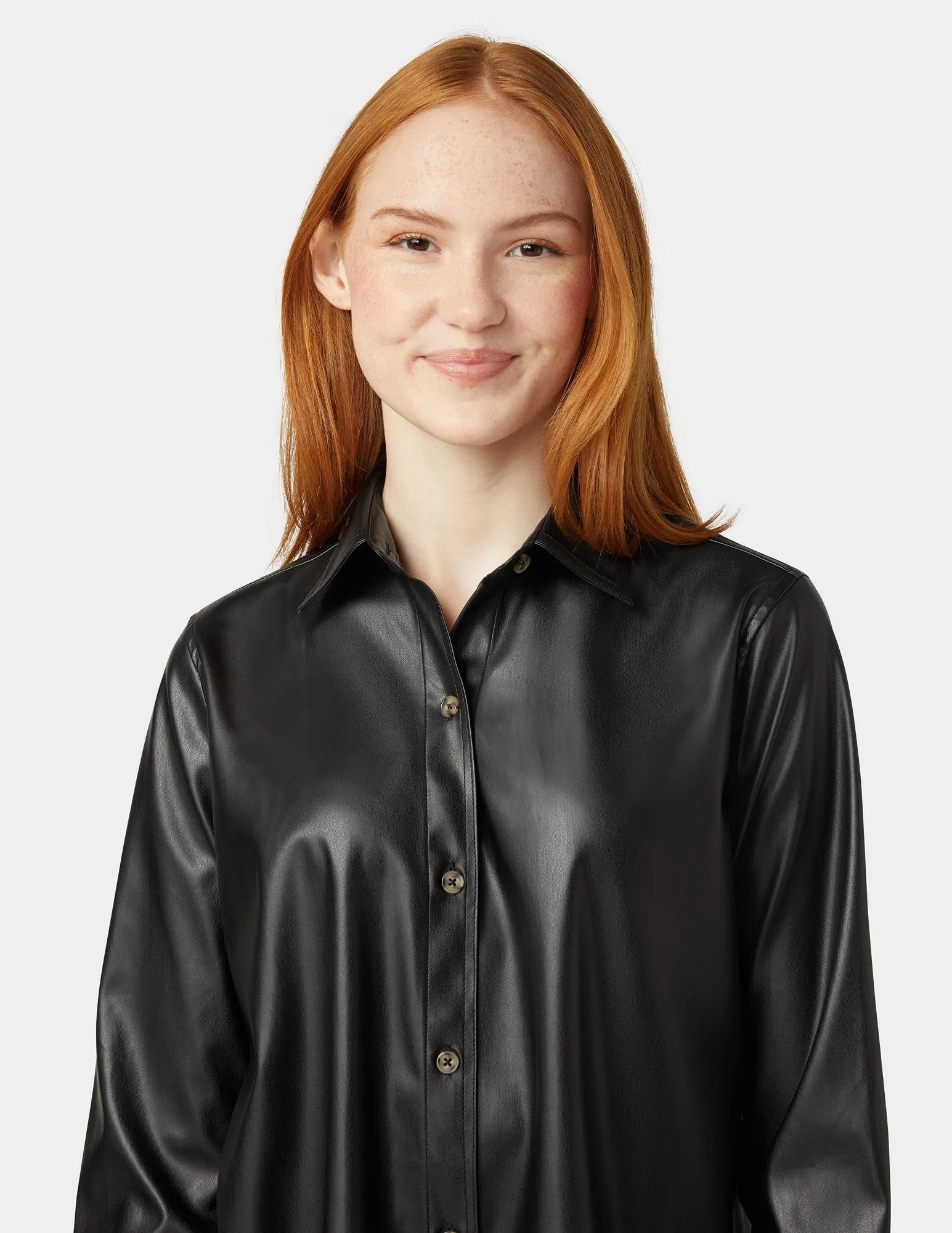 Faux Leather Shirt