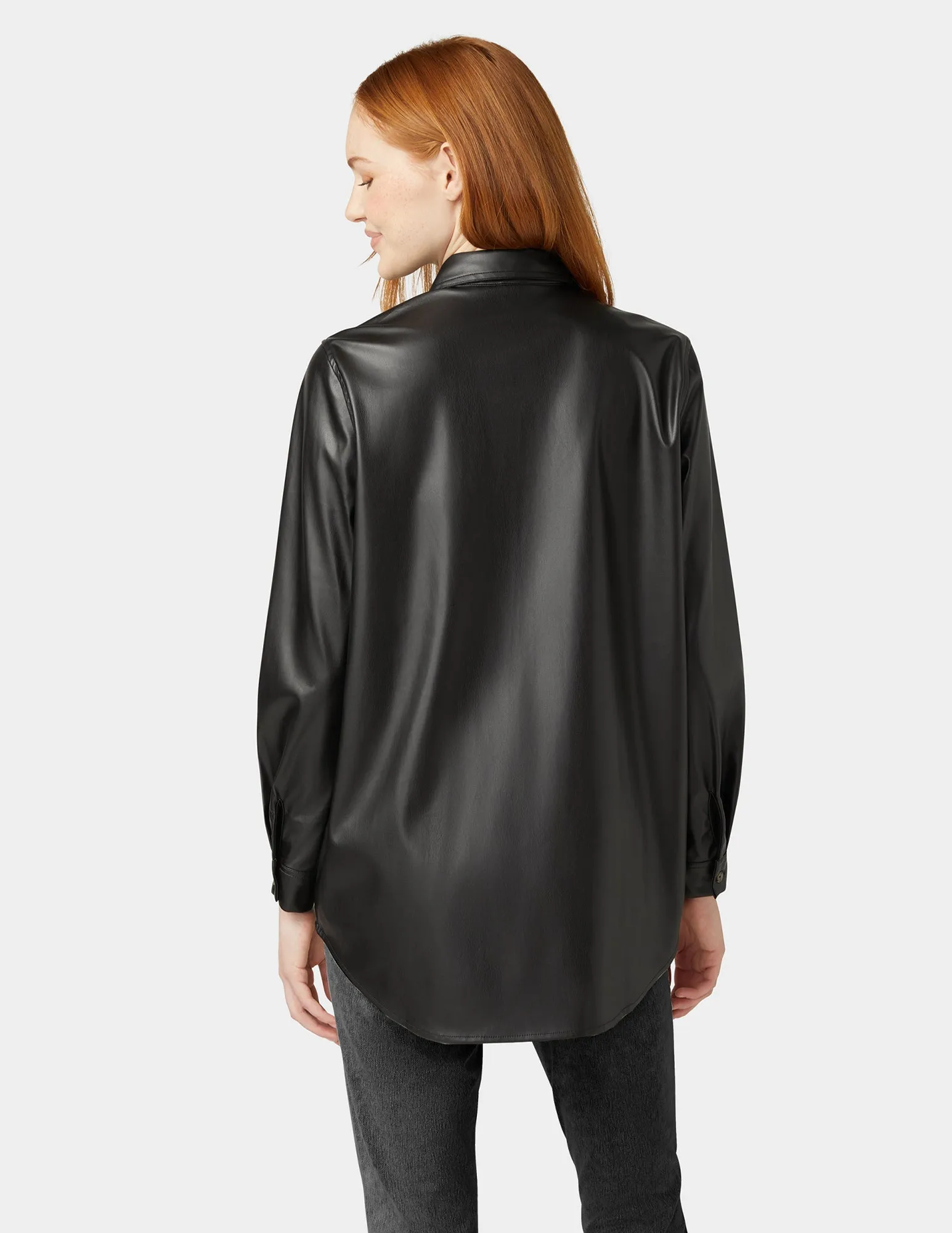 Faux Leather Shirt