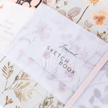 Faux Leather Sketchbook- Golden Garden