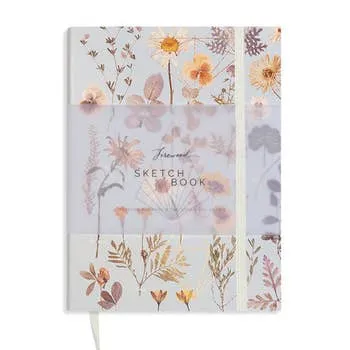 Faux Leather Sketchbook- Golden Garden