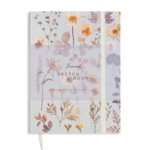 Faux Leather Sketchbook- Golden Garden