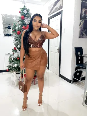 Faux Leather Skort