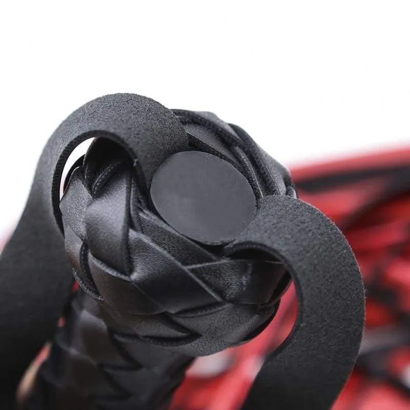 Fetish Black&Red PU Leather Handle Flogger BDSM Flirt