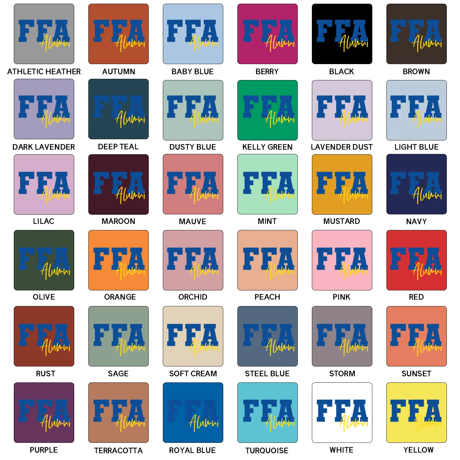 FFA Alumni T-Shirt (XS-4XL) - Multiple Colors!