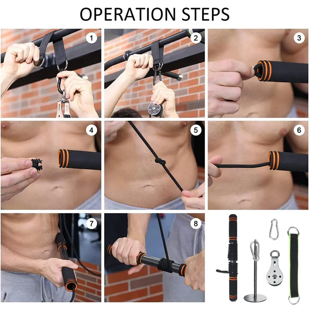 Fitness LAT & Lift Pulley System for Triceps Pull Down