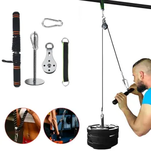 Fitness LAT & Lift Pulley System for Triceps Pull Down