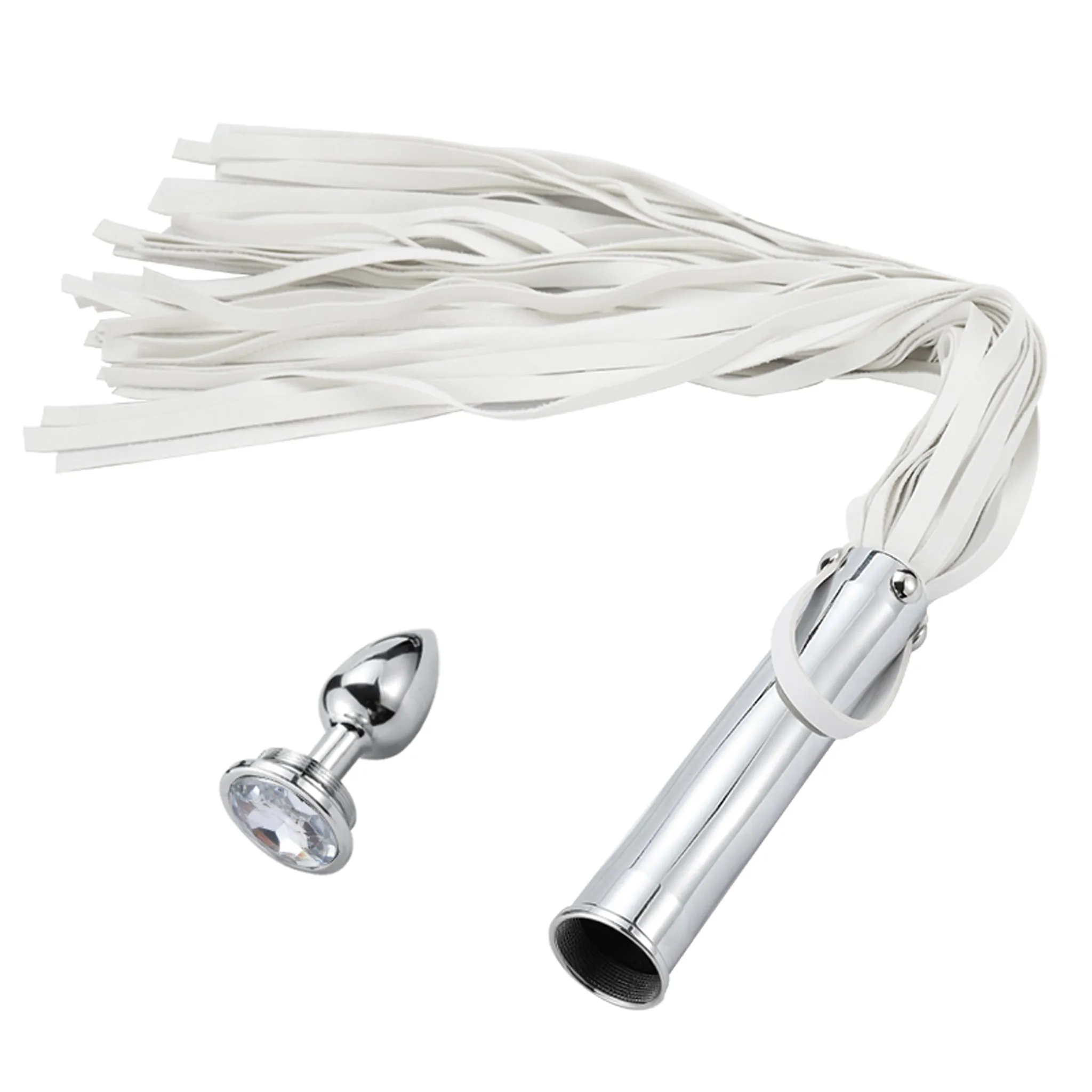 Fixxx - Aluminium Flogger met Verborgen Buttplug - Wit