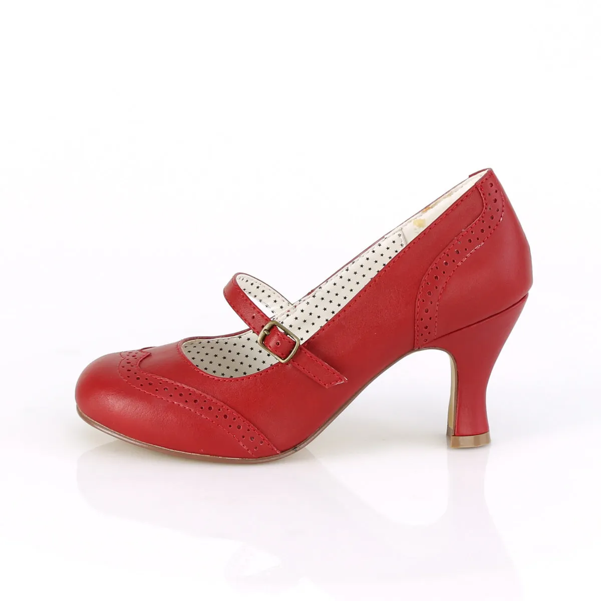 FLAPPER-32  Red Faux Leather