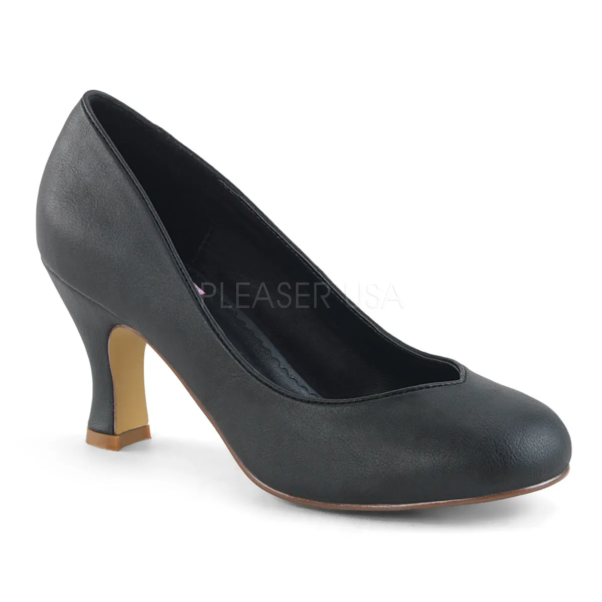 FLAPPER-40  Black Faux Leather