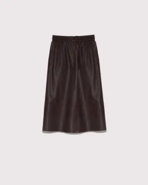 Flared skirt in lamb leather