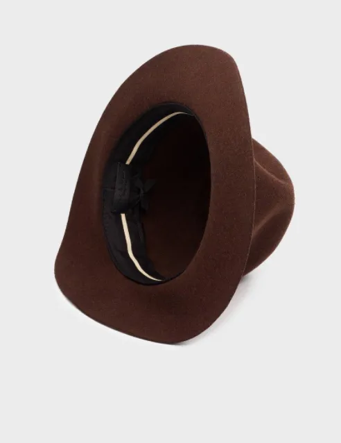 FLOPPY PACKABLE FEDORA IN MATTER BROWN MELANGE