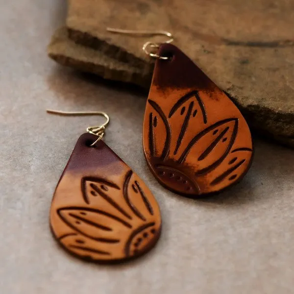 Floral leather Earring Set *