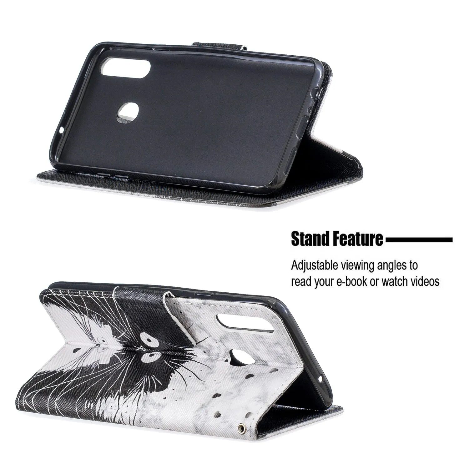 For Samsung A10S/A20S Smartphone Case PU Leather Phone Shell Lovely Cartoon Pattern Card Slots Overall Protection Magic butterfly
